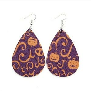 Halloween Tear Drop Earrings Jack O Lanterns